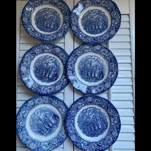 6 liberty blue plates